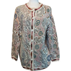 Gabriella Possum Merino Wool Cardigan Sweater Women's Med Australia Artwork Rare
